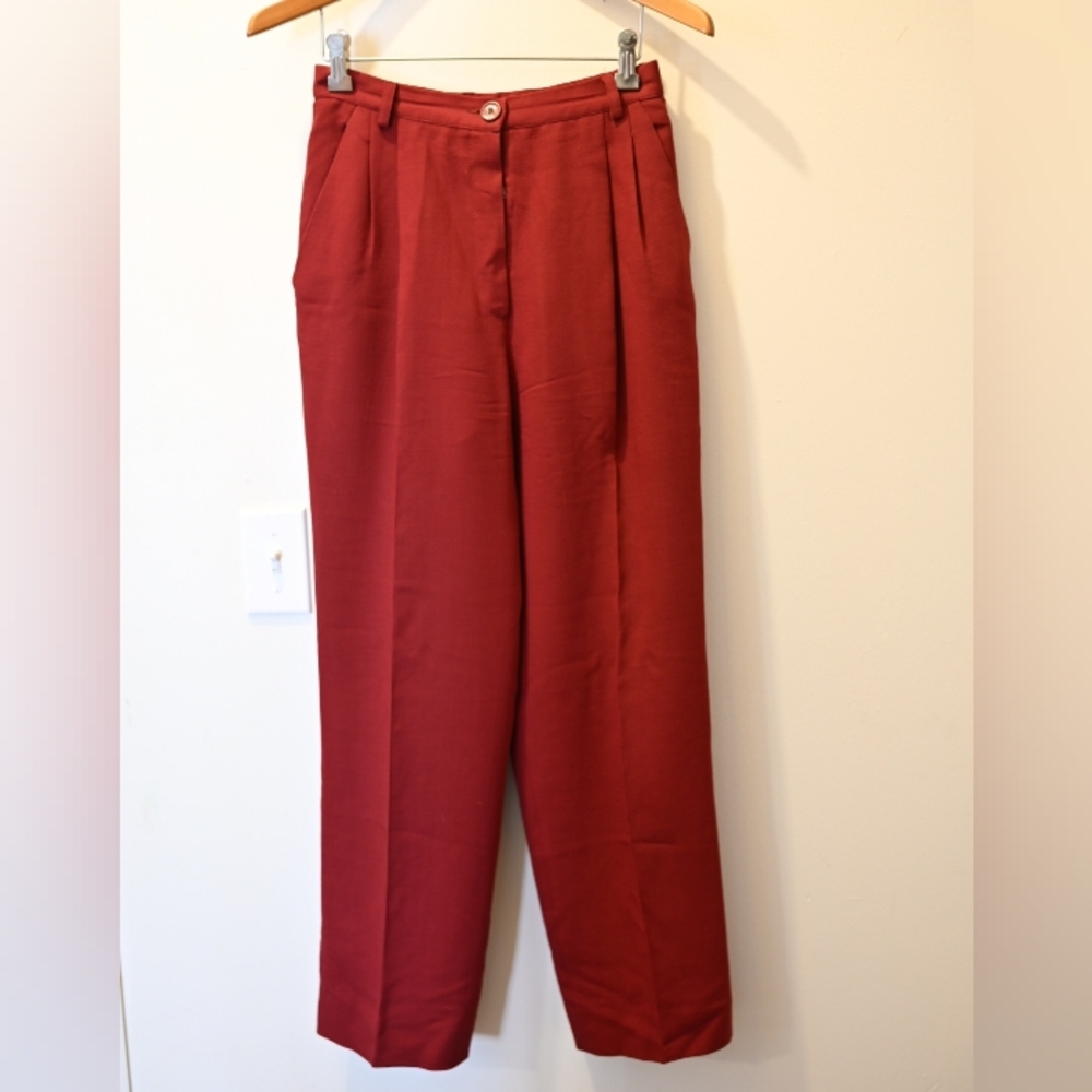 Gianfranco Ferre Studio 0001 Red Pleated Trousers Pants Valentines Made In Italy